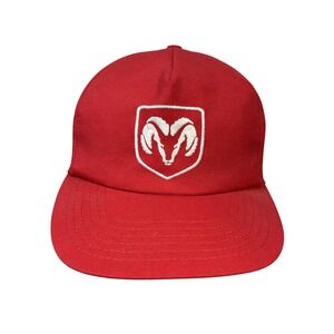 Vintage Dodge Ram Hat Cap Snap Back Red Chrysler CustomerOne Promo Mens 90s